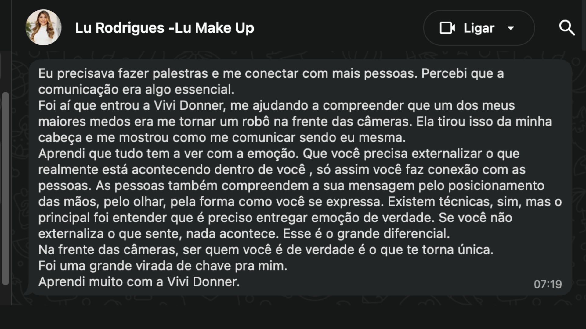 Depoimento Lu Rodrigues